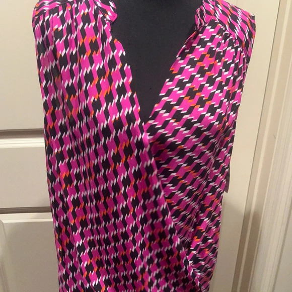 INC NWT Large Pink Multi Colored Sleeveless Blouse $69 Retail - Picture 1 of 5